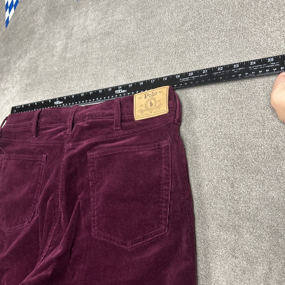 Polo Ralph Lauren Pants Mens 38 Maroon Varick Slim Straight Corduroy Chino 38x32 - Picture 7 of 10